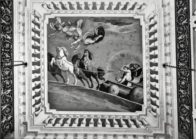 Anonimo — Anonimo genovese - sec. XVII - Apollo sul carro del sole; Architettura illusionistica — insieme